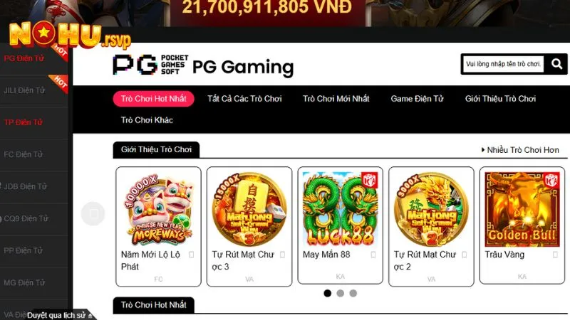 Thông tin cơ bản về sảnh PG Điện Tử có mặt tại hi88